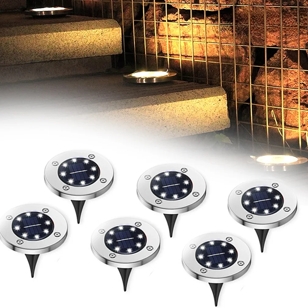 8LEDS Solar Power Light Outdoor Garden Solar Underground Light Deck Light Spotlight Buried Solar Led