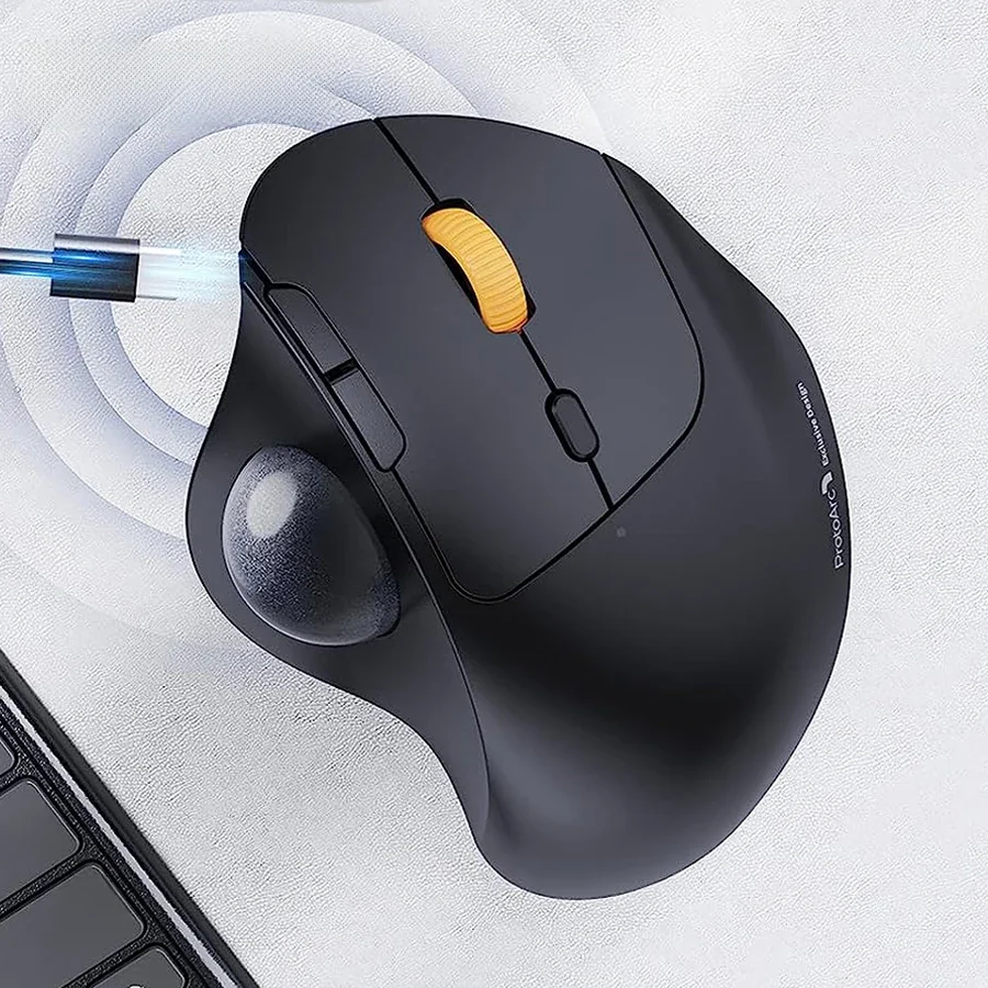 ProtoArc Wireless Trackball Mouse 2.4g Ergonomic Rollerball Mouse Rechargeable Bluetooth Computer