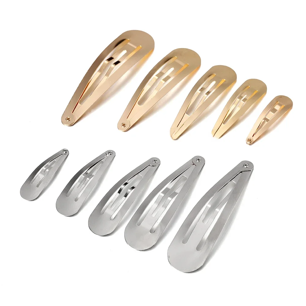 20Pcs 4/5/6/7/8cm Metal Hair Clips Snap Alligator Hairpins Base for DIY Jewelry Making Pearl Bow