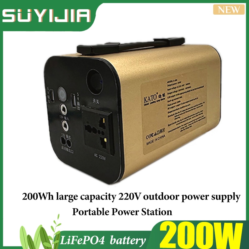 Portable Power Station 220V Energy Storage Power Bank 200W Car Charger Supply Starting Power RV Camping Camping Powerful Battery