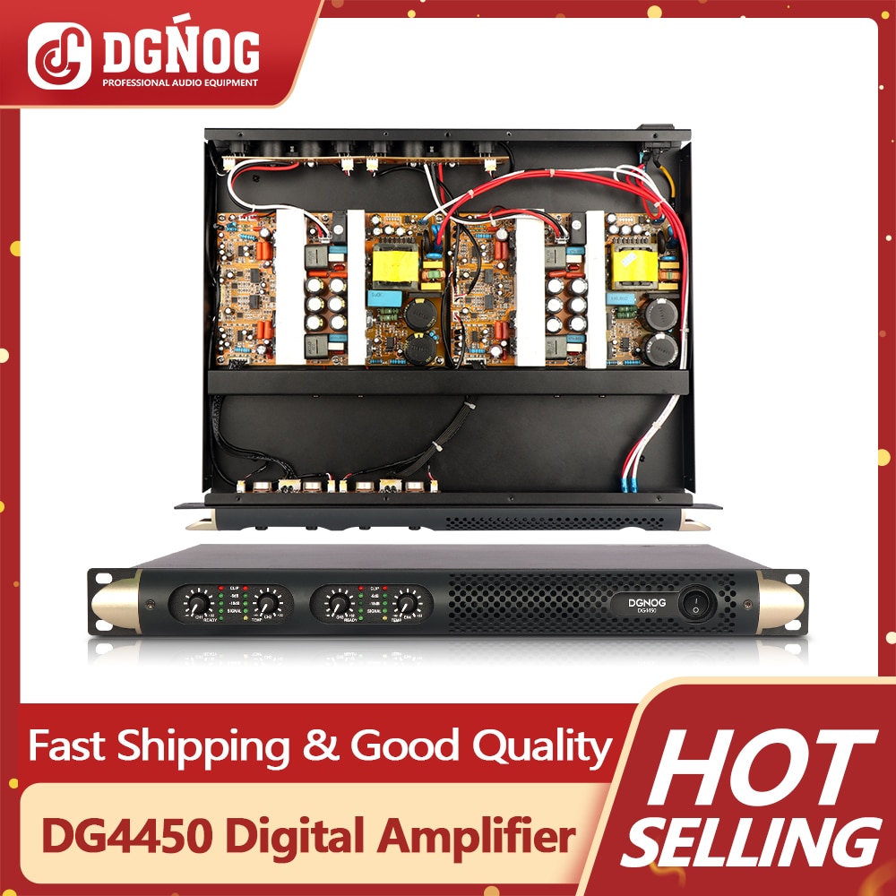 DGNOG Professional Digital Amplifier 4 Ohms 800 Watts * 4 D Level Audio Amplifier DG4450 For Stage Performance And Home Singin
