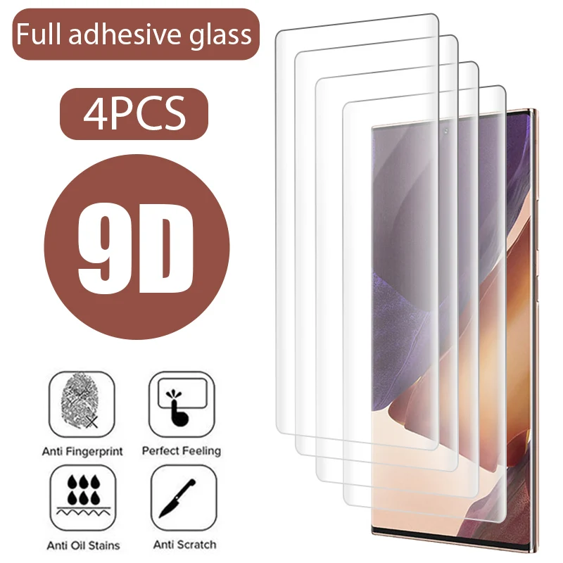 4PCS Curved Tempered Glass For Samsung S23 S22 S21 S20 Ultra Plus S10 S9 Screen Protector For