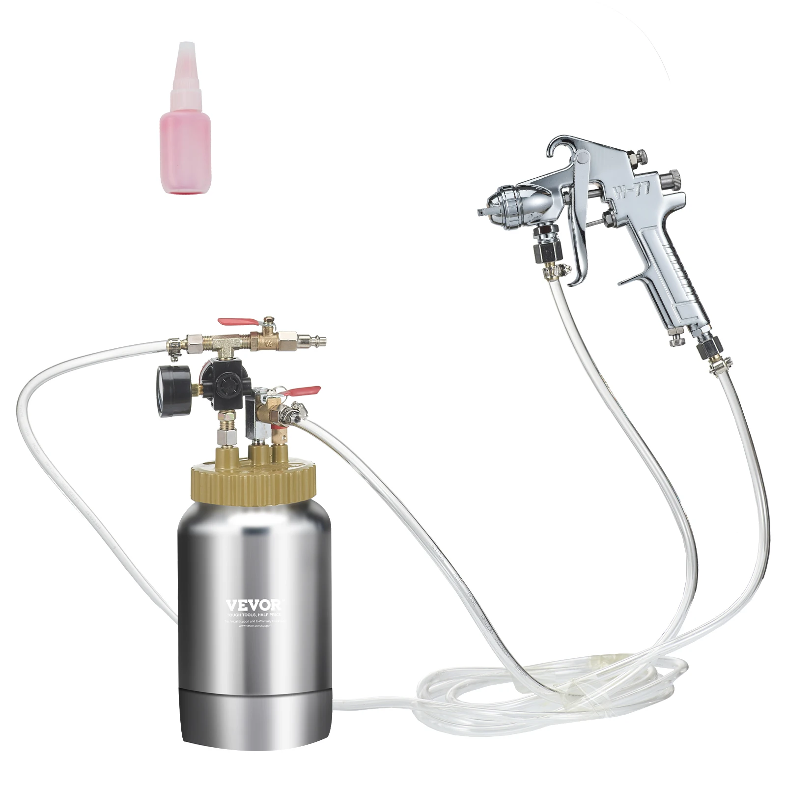 VEVOR 2L/0.5gal Spray Paint Pressure Pot Tank Lightweight Air Paint Pressure Pot 1.8mm Nozzle Spray