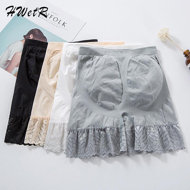 Women Summer Safety Underwear Seamless Lace Edge Thin High Waist Safe Pants Female Boxers Under Shorts Anti-light Leggings