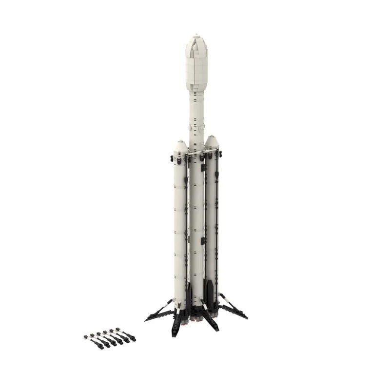 BuildMoc Space X Falcon Heavy Building Blocks Set Saturn V Scale Universe Rocket Vehicle Brick Toys