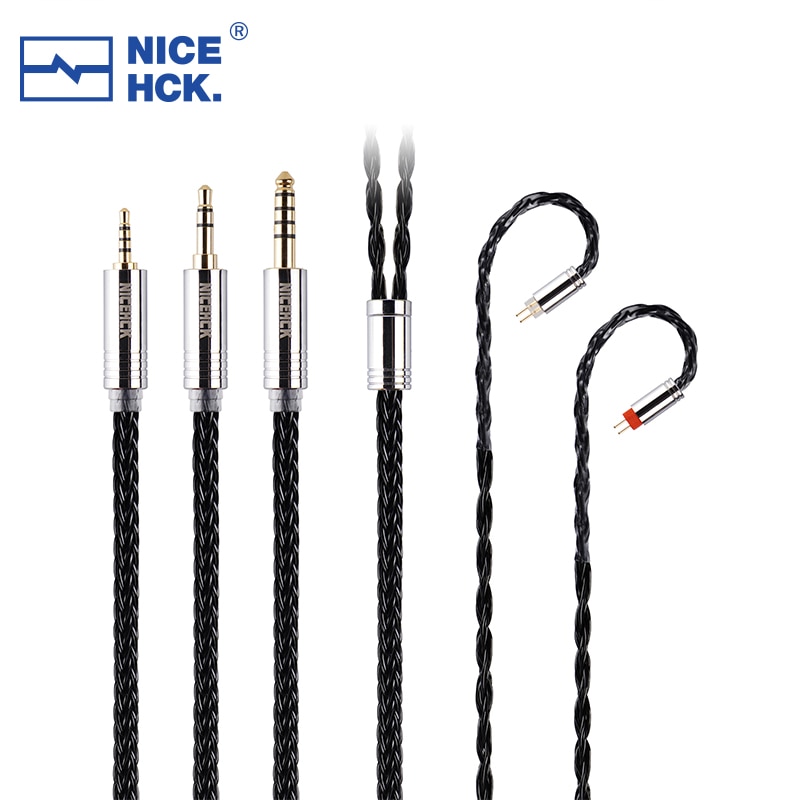 NiceHCK BlackInk HiFi Cable 5N OCC+Silver Plated OCC Wire 3.5/2.5/4.4mm QDC/MMCX/0.78 2Pin for ZERO EA500 Cadenza HOLA EDX Pro