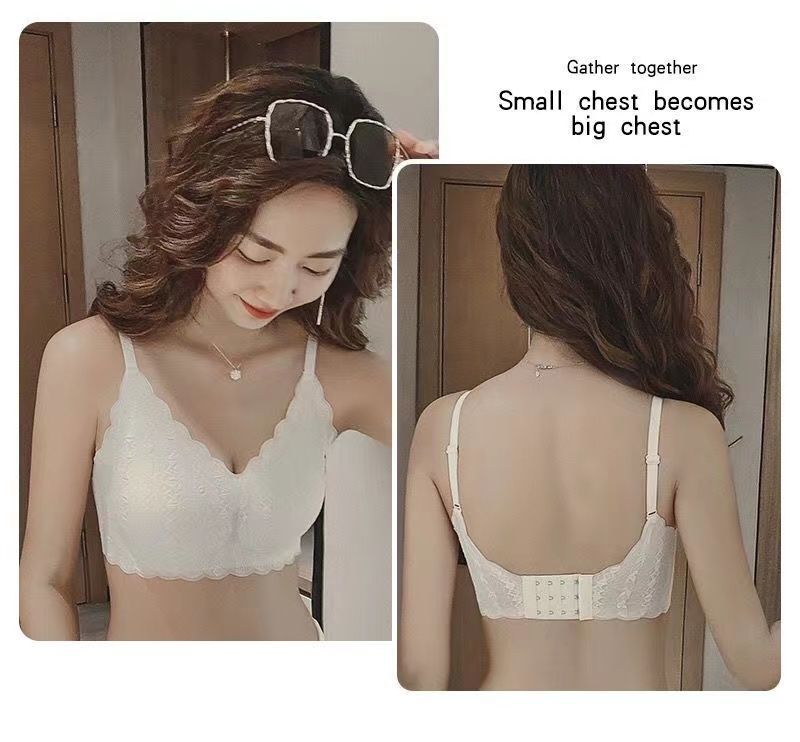 Seamless Underwear Small Breasts Sexy Thin Bra No Steel Ring Anti-sagging Beautiful Back Lace