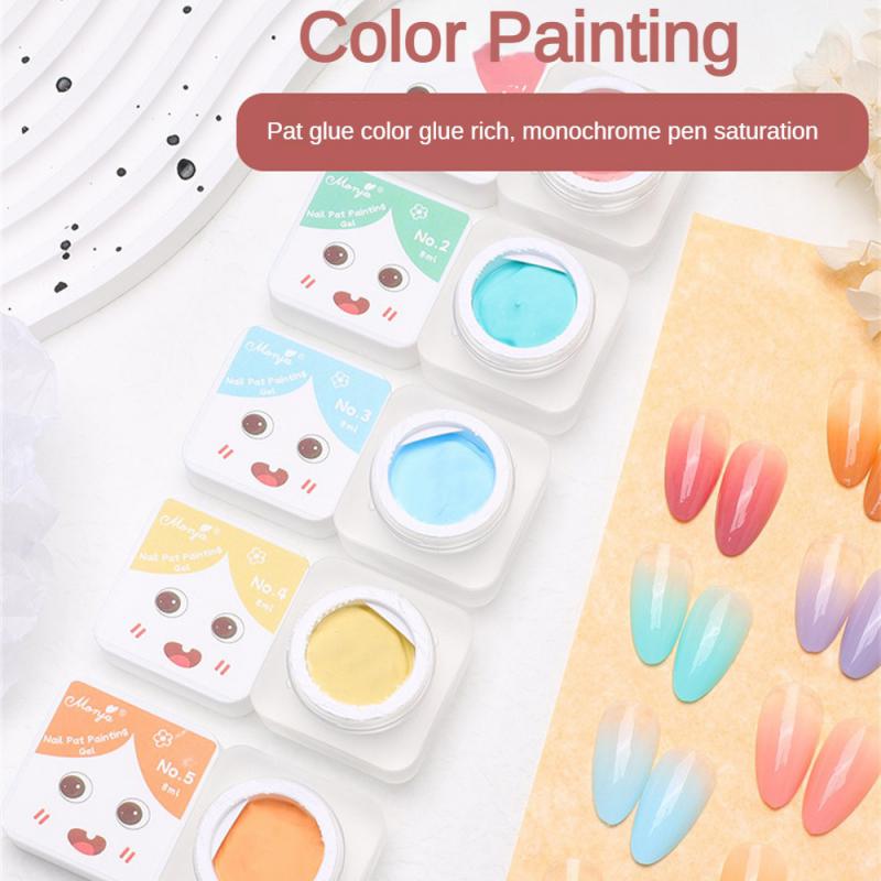 Gradient Nail Polish Glue Semi Permanent Solid Nail Art Manicure Wash-free High Saturated Nail Gel Polish DIY Nail Art Supplies