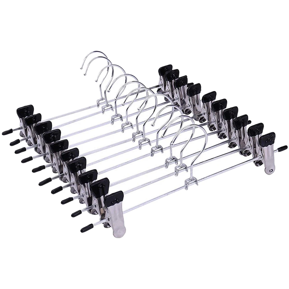 10pcs Pants Racks Wind Proof Multi-purpose Skirt Racks For Clothes Drying Trousers Wardrobe Clip