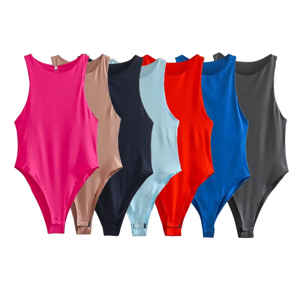 UNIZERA2023 Summer New Women's Wear European and American Style Multi color Sleeveless Slim Fit