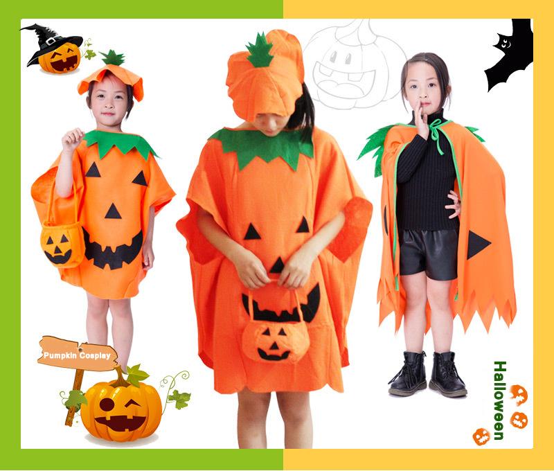 Halloween Costume Children Adult Pumpkin Clothing Parent Child Costume Cosplay Pumpkin Cloak Performance Clothing