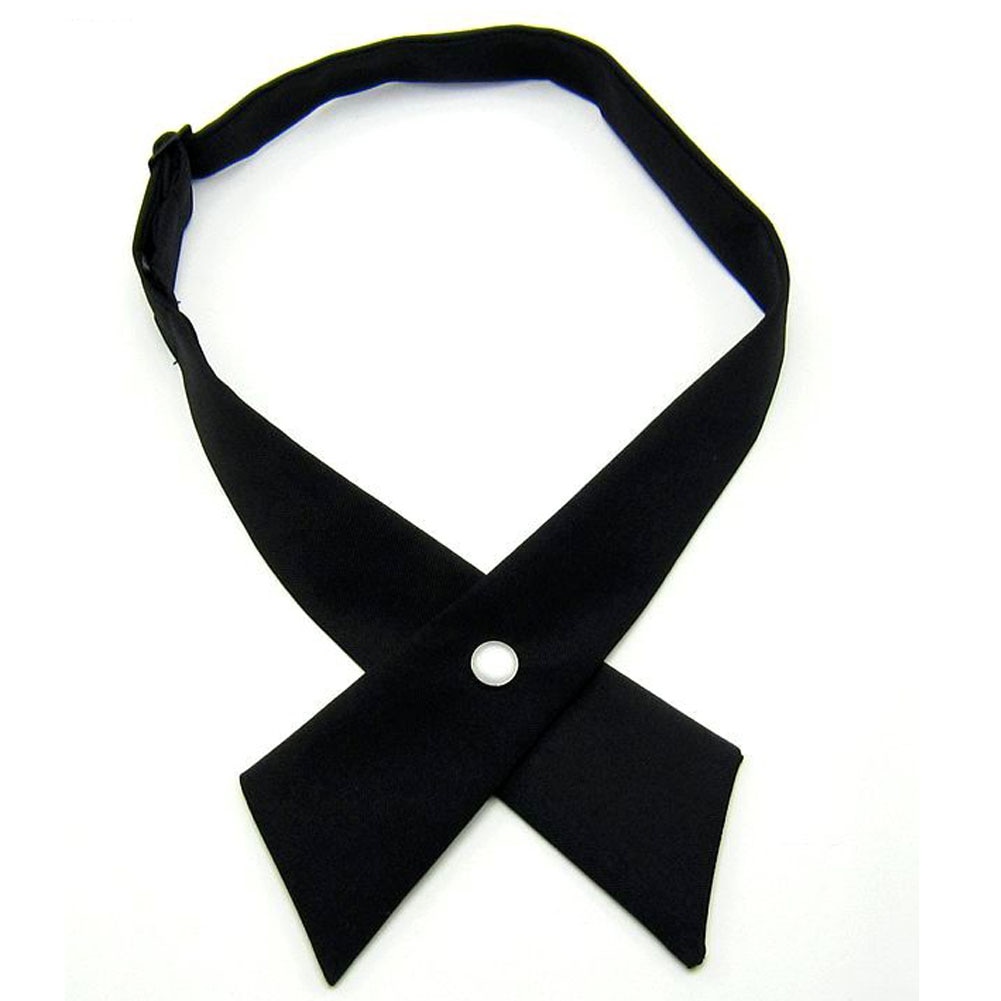 Casual Formal Solid Color Adult Mens Womens Adjustable Necktie for Cross Bow Tie