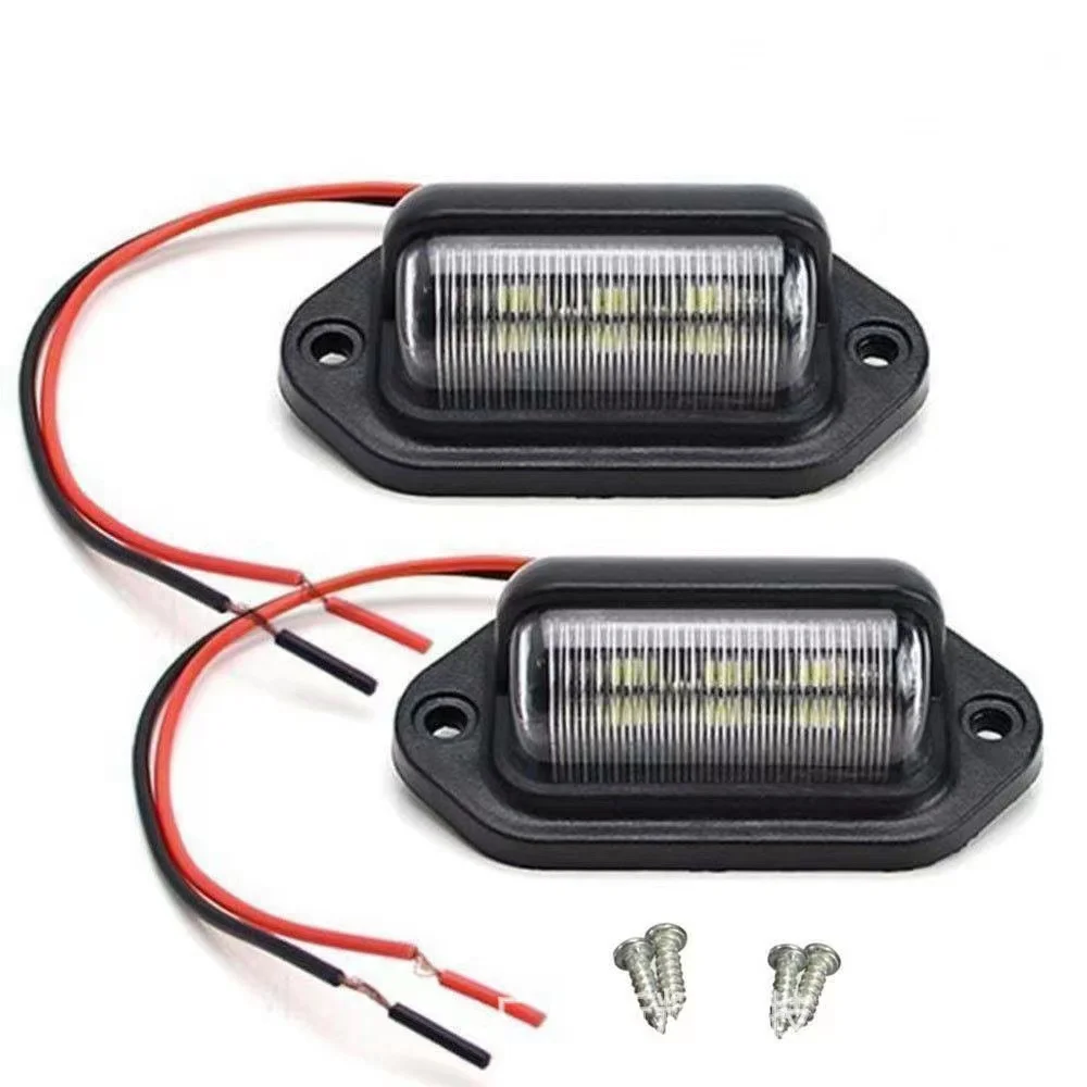 2pcs 6LED Truck License Plate Light Car Truck Bus Trailer Tail Lamp Side Bulb12-24V Motorcycle