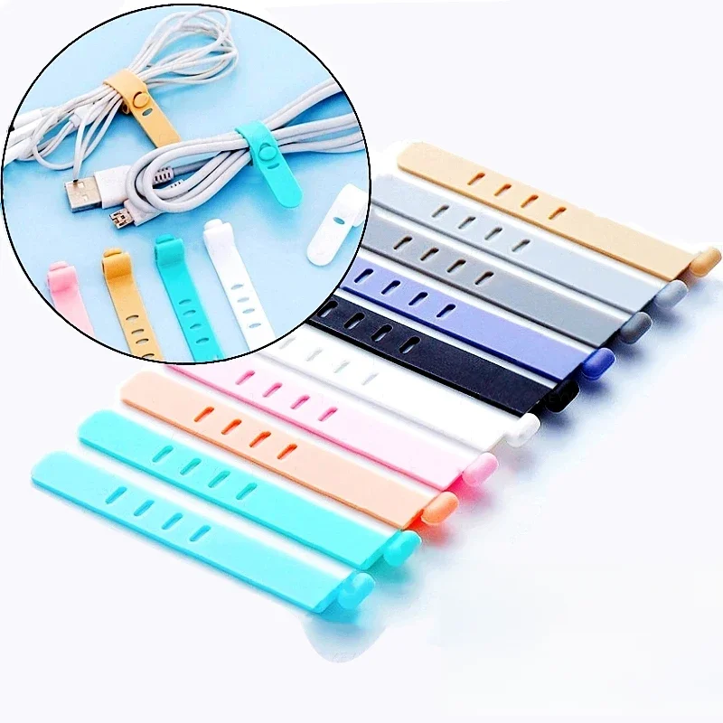20/12/4PC Cable Organizer Ties Clip Charger Cord Management Silicone Wire Manager Mouse Earphone