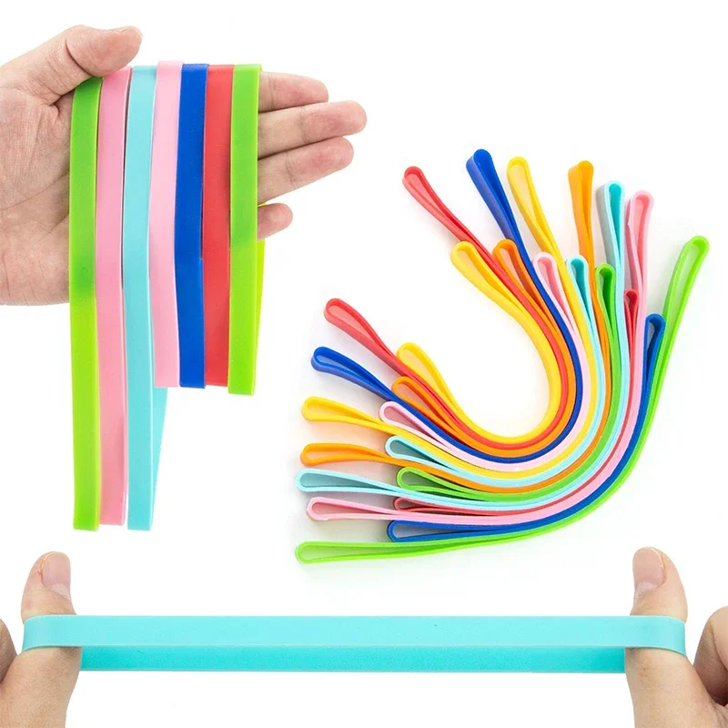 10PCS Silicone Rubber Bands Large Multicolor Elastic Rubber Wrapping Bands For Notebook Office
