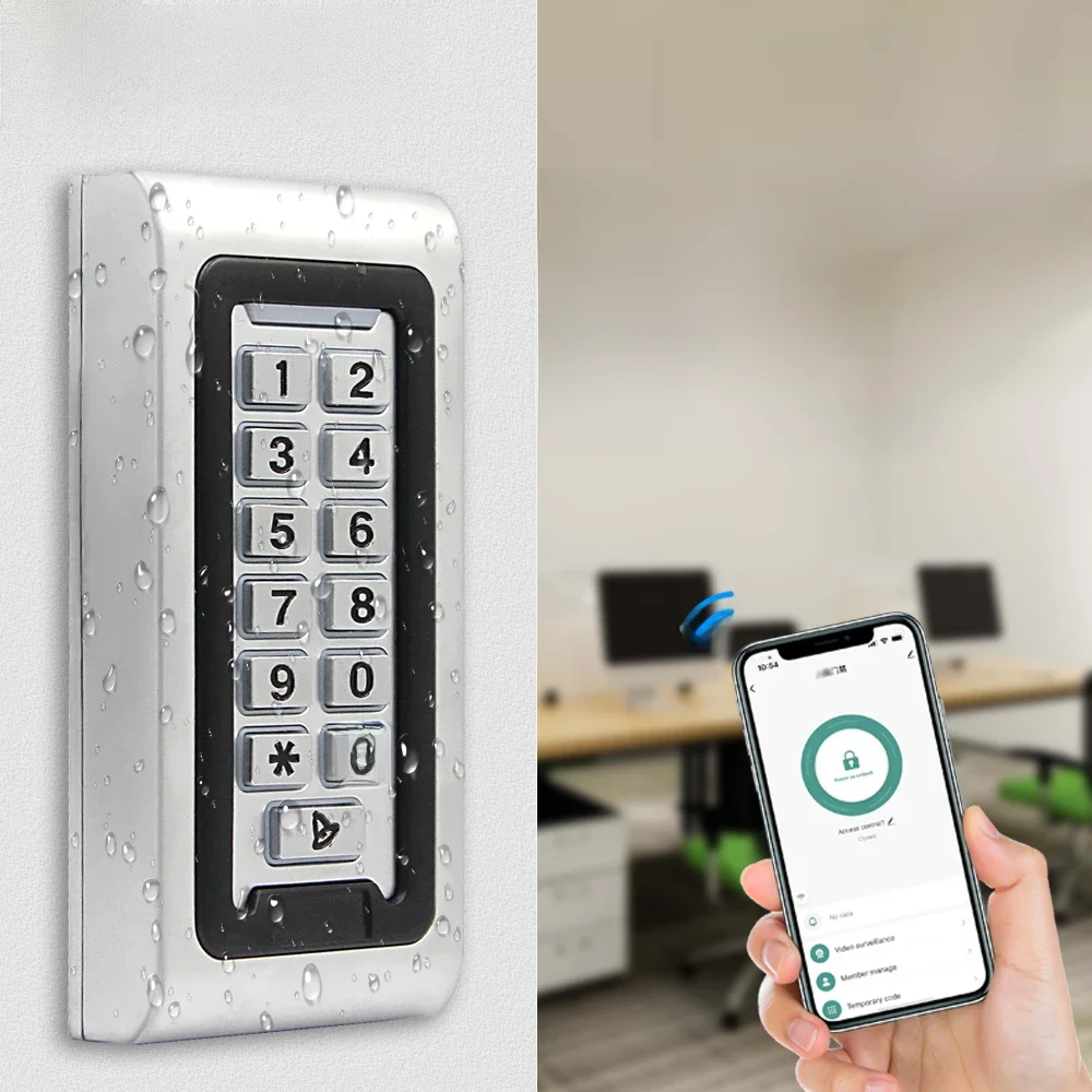 Smart Home Aluminum IP68 Waterproof Standalone RFID Access Control Keypad with Wifi Tuya APP metal