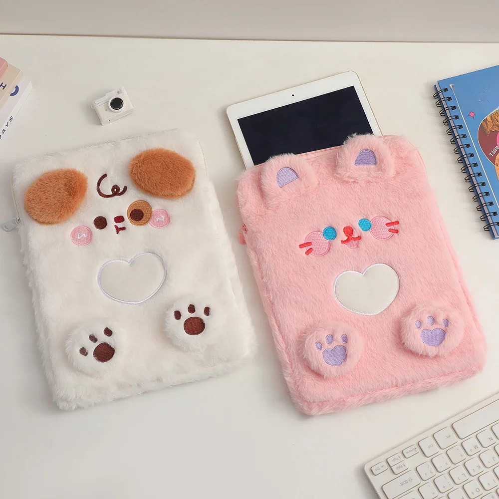 New Cute Plush Pencil Bag 11inch IPad Sleeves Student Stationary Organzier School Pencil Case School