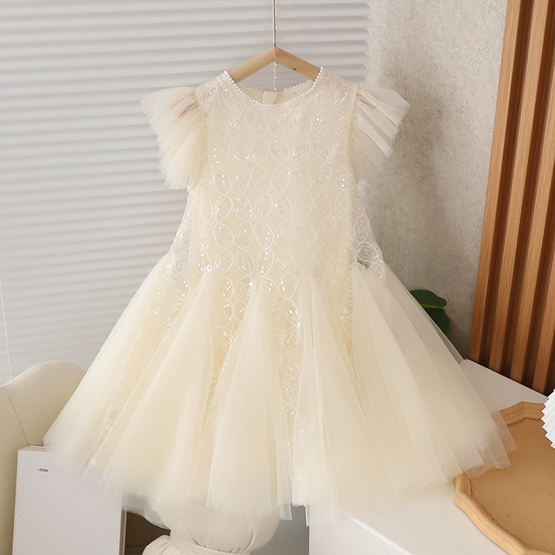 Girls New in Ceremony Wedding Clothes Bridesmaid Women Elegant Party Evening Dresses 5 7 9 10 Years Old White Children's Co