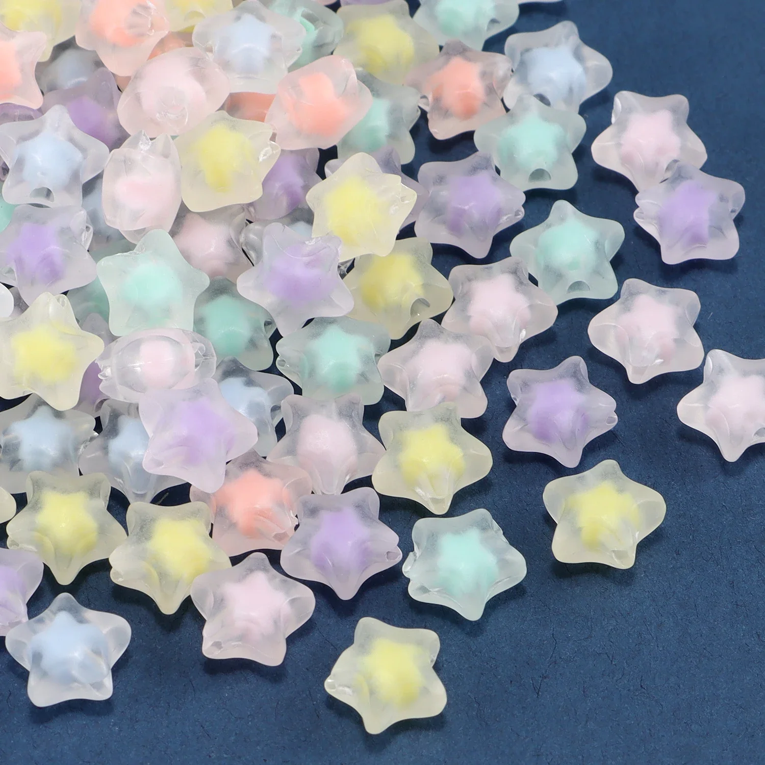 100Pcs 10mm Clear Acrylic Star Beads Loose Spacer Beads for Jewelry Making DIY Bracelet Necklace