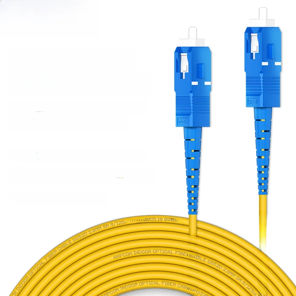 AMPCOM SC to SC UPC Fiber Optical Patch Cable Singlemode Simplex SMF 9/125μm Single Mode Bend
