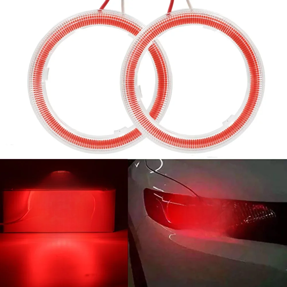 1 Pair COB Angel Eyes LED Car Halo Ring Lights 12V Red Headlight 60MM 70MM 80MM 90MM 100MM 110MM