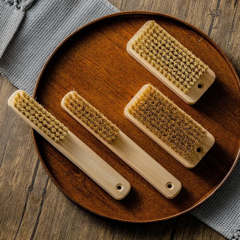 Wooden handle cleaning products for home Hanging hole design shoe brush Multifunction Pig hair