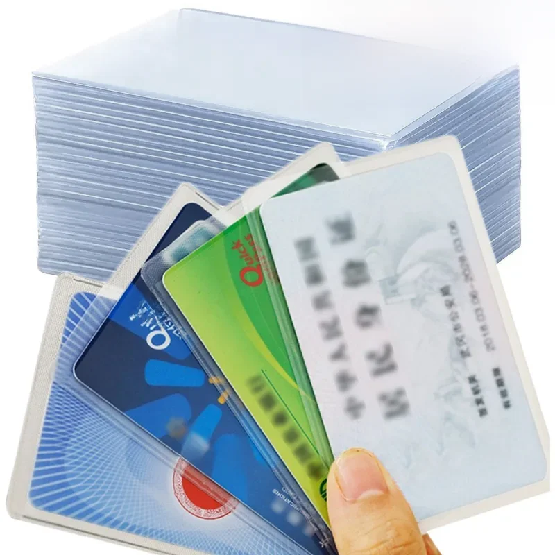 1-50pcs PVC Cards Protector Frosted Transparent Credit ID Card Cover Anti-magnetic Holder Postcard