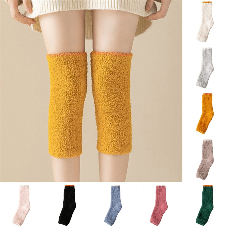 Solid Color Women Keep Warm In Winter Knee Socks Elastic Nursing Female New Socks Women Cute Animal Print Knee