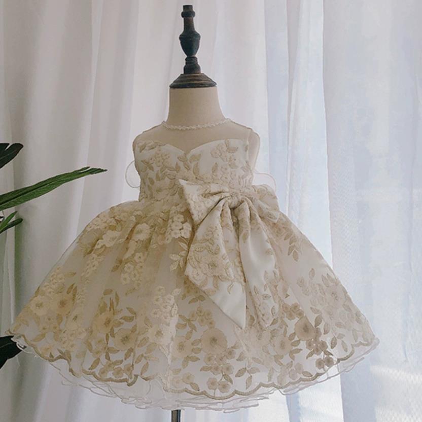 2023 New Spanish Royal Dress Children Birthday Baptism Gown For Kids Elegant Floral Frocks Girls Boutique Party Vestidos A2983