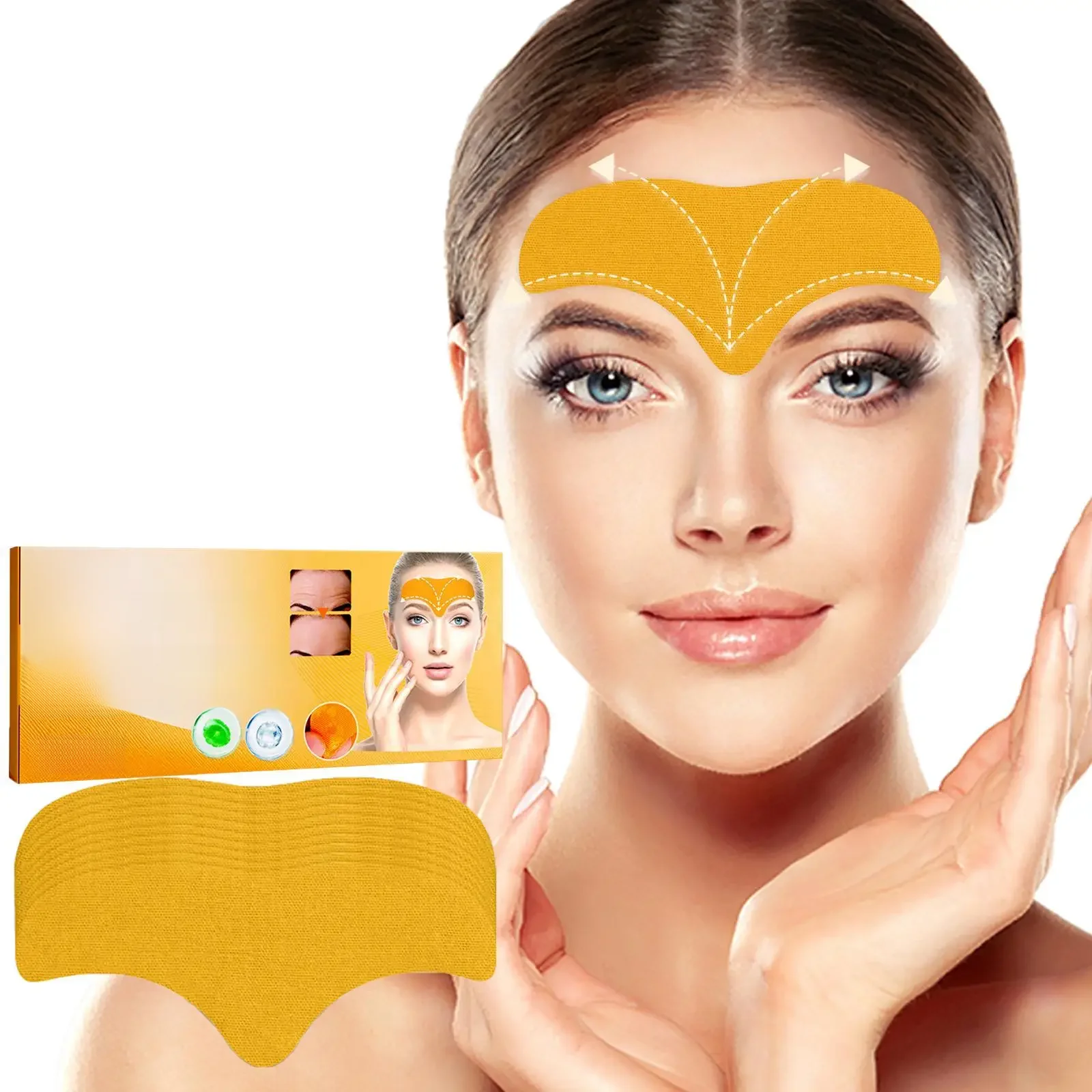 10pcs Collagen Forehead Wrinkle Patches Face Mask Head Lines Remover Masks Lifting Anti-Aging