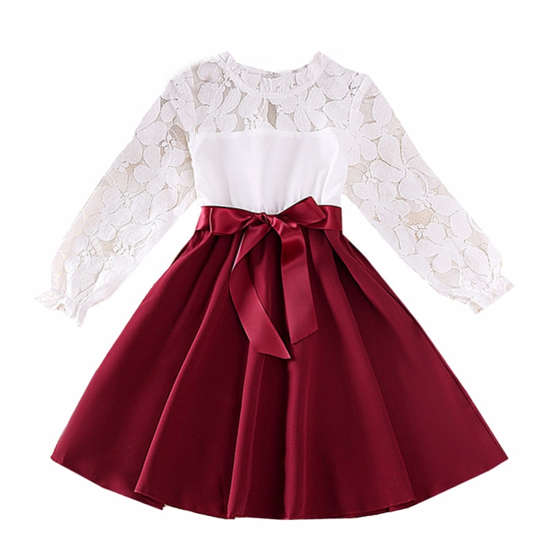 Fashion Girl Dress Lace Elegant Girl Clothes Evening Dresses Princess Formal Party Wedding Outfit Kids Children Clothing Cute