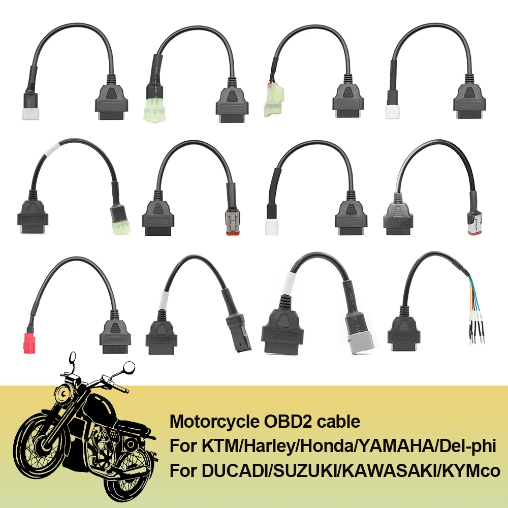 For KTM OBD2 Connector Motorcycle Motobike For YAMAHA For HONDA Moto For Ducati OBD 2 Extension