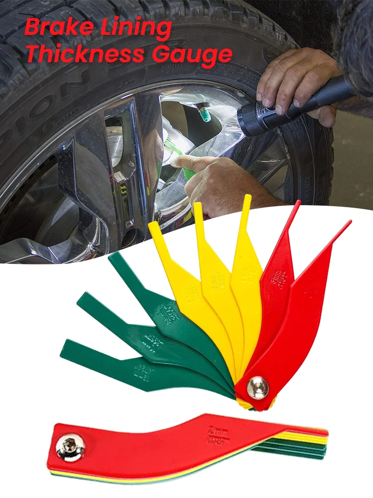Brake Lining Thickness Gauge Set for Mechanics Car Automotive Pad Measuring Ruler Tool