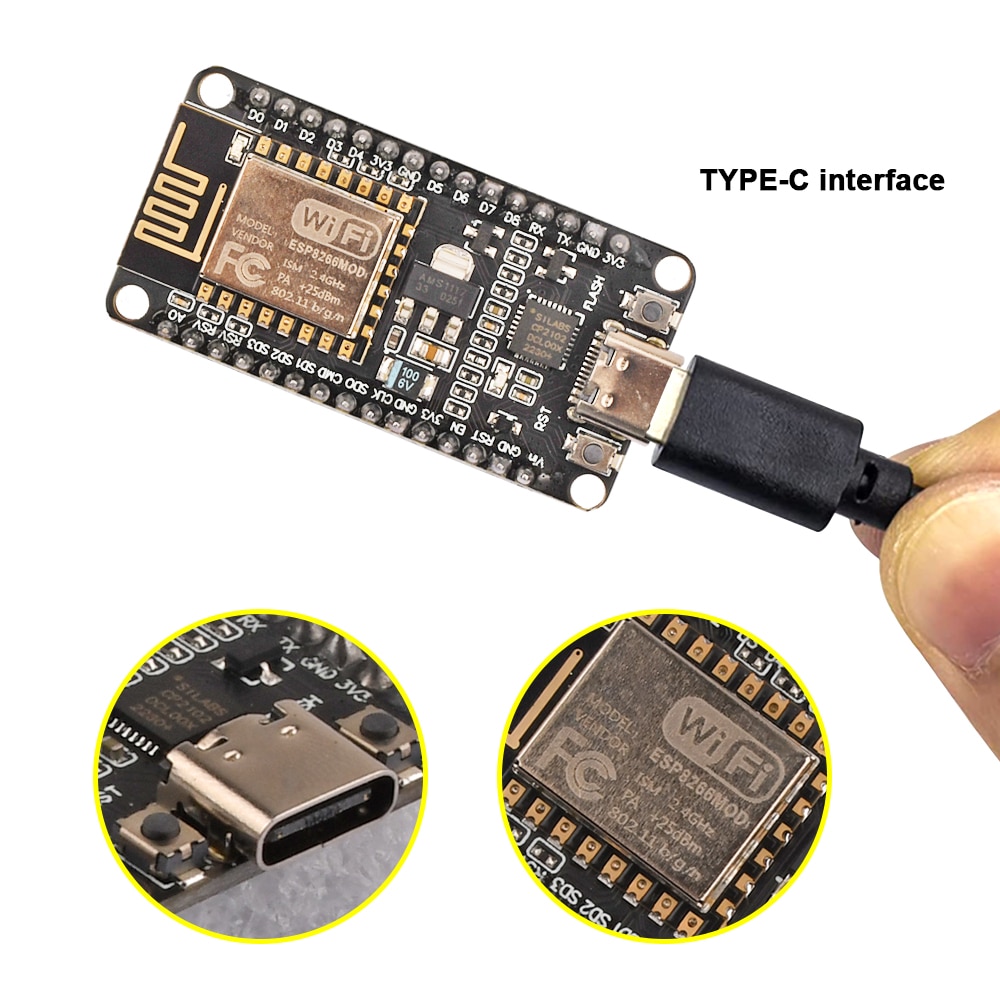 Type-C Micro USB Wireless Module CP2102 NodeMCU Lua V3 WIFI Internet of Things Develop Board With Pin based ESP8266