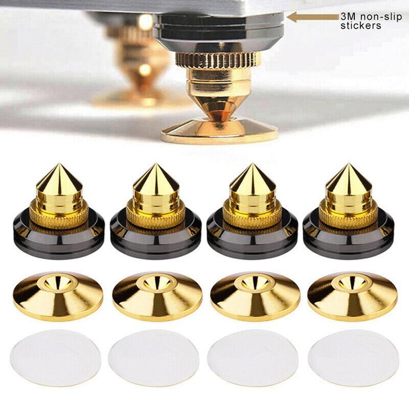 4PCS/Set Speakers Stand Foot Golden Spikes Speaker Pad Gold Spikes Pure Gold Loudspeaker Box Nail Cone Floor Foot Nail Accessory