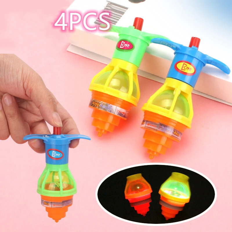 Light Up Spinning Tops Luminous Colorful Top Ejection Toy Classic Gyroscope Novelty Bulk Toys Party