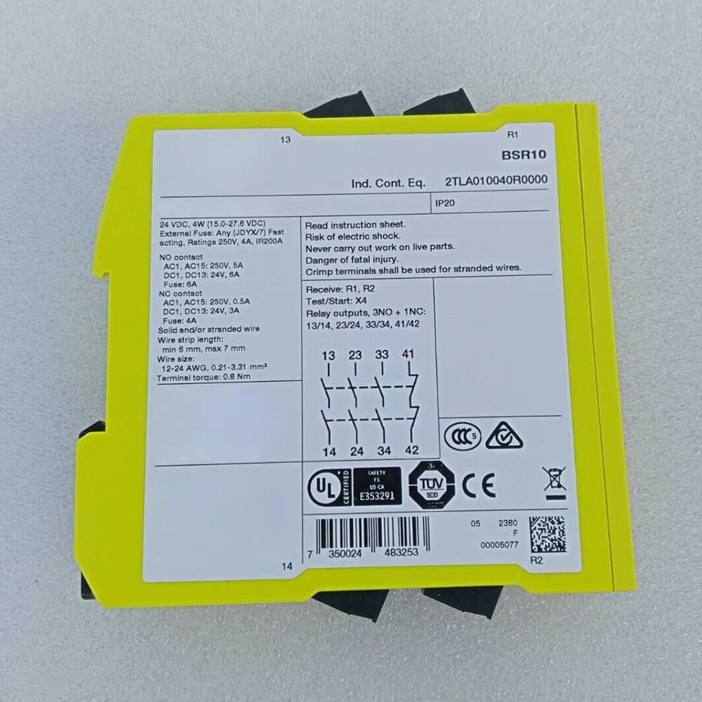 New for ABB BSR10 2TLA010040R0000 24V Safety Relay Module in Box