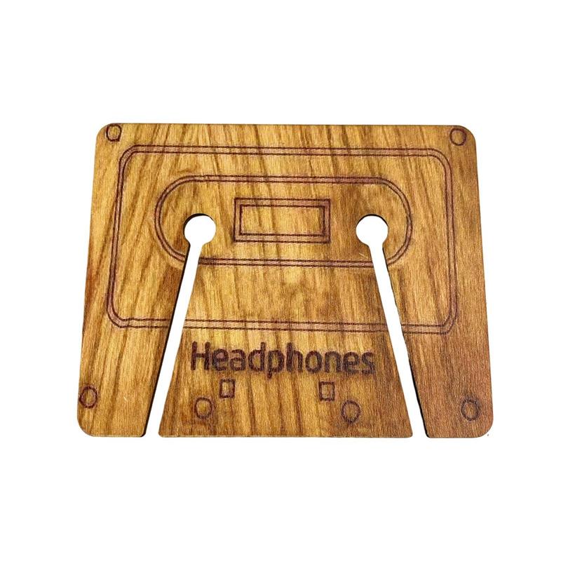 Cord Holders Wooden Case For Wire Storage Reserved Earplug Hole Leather Cable Straps Cable Ties Cable Organizers Cord Management
