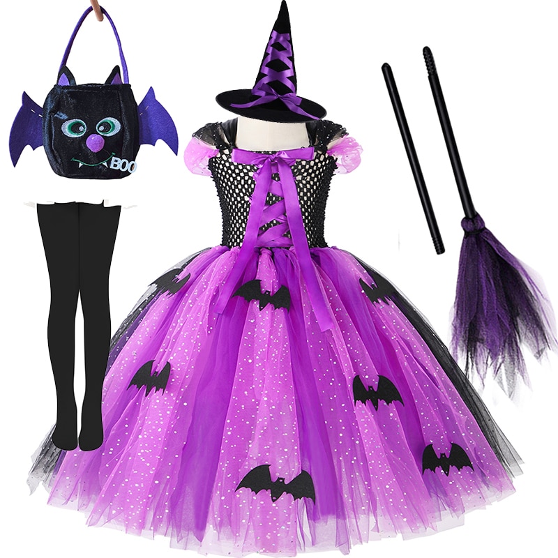 Halloween Costume for Kids Girls Cosplay Witch Vampire Costume Children Carnival Vestidos Party Maleficent Girl Clothes