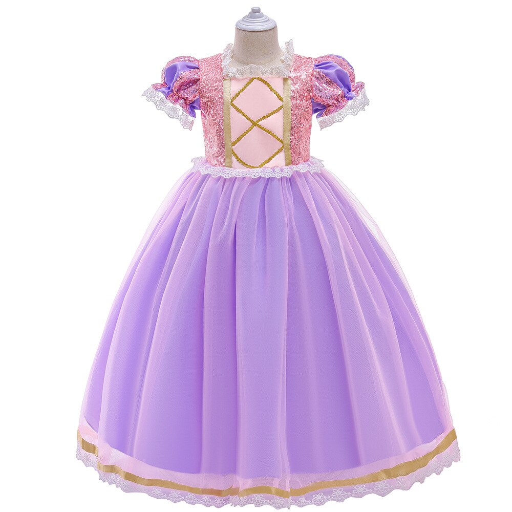 Baby Girl Princess Dress Halloween Party Cosplay Costume Children Sequins Christmas Pink Sophia Rapunzel Princess Dress