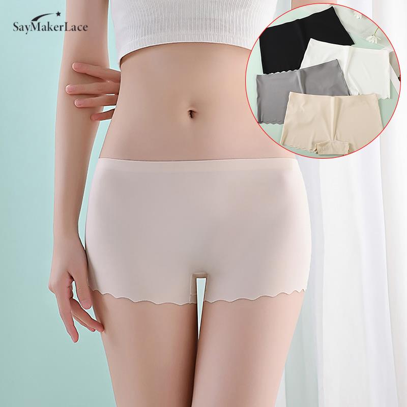 Ice Silk Plus Big Size Safety Short Pants Women Summer Under Skirt Shorts Tight Bottomed Underwear Seamless Breathable M L XL