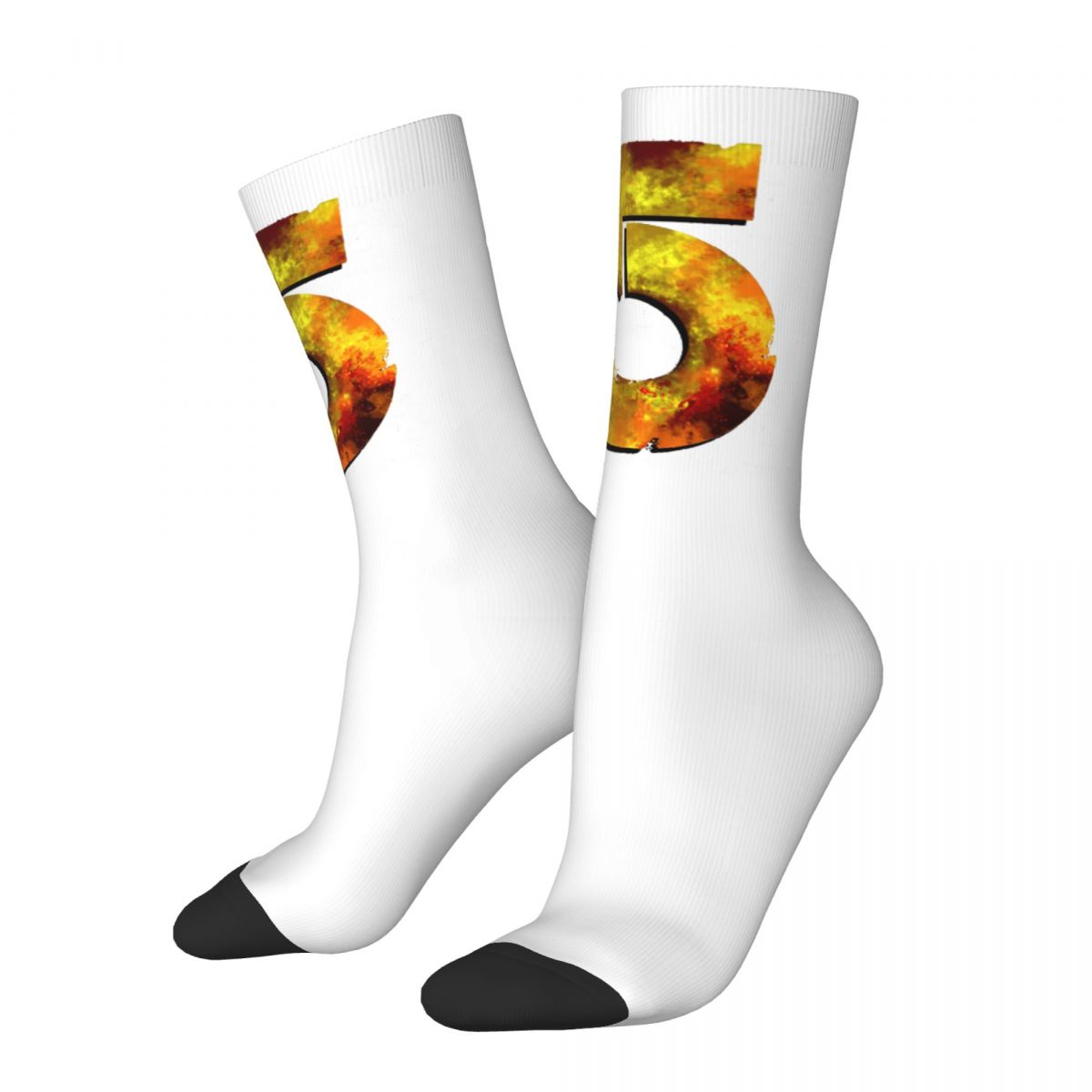 Hip Hop Vintage NO. 5 Crazy Men's Socks Unisex F1 Formula 1 Street Style Pattern Printed Funny Novelty Happy Crew Sock