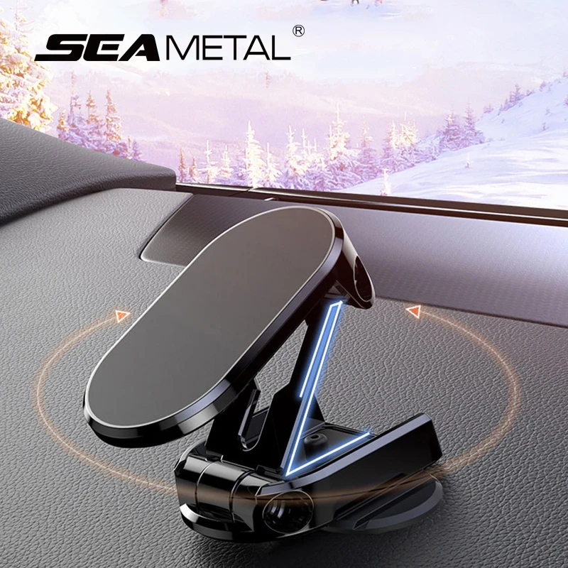 Magnetic Car Phone Holder Foldable Phone Stand For Car Interior Parts Auto Smartphone Mount Support