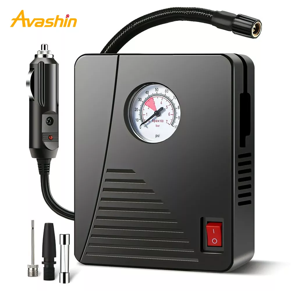 96W Car Electric Air Pump Mini Tire Inflator 12V 100PSI 35L/Min Portable Air Compressor For Car