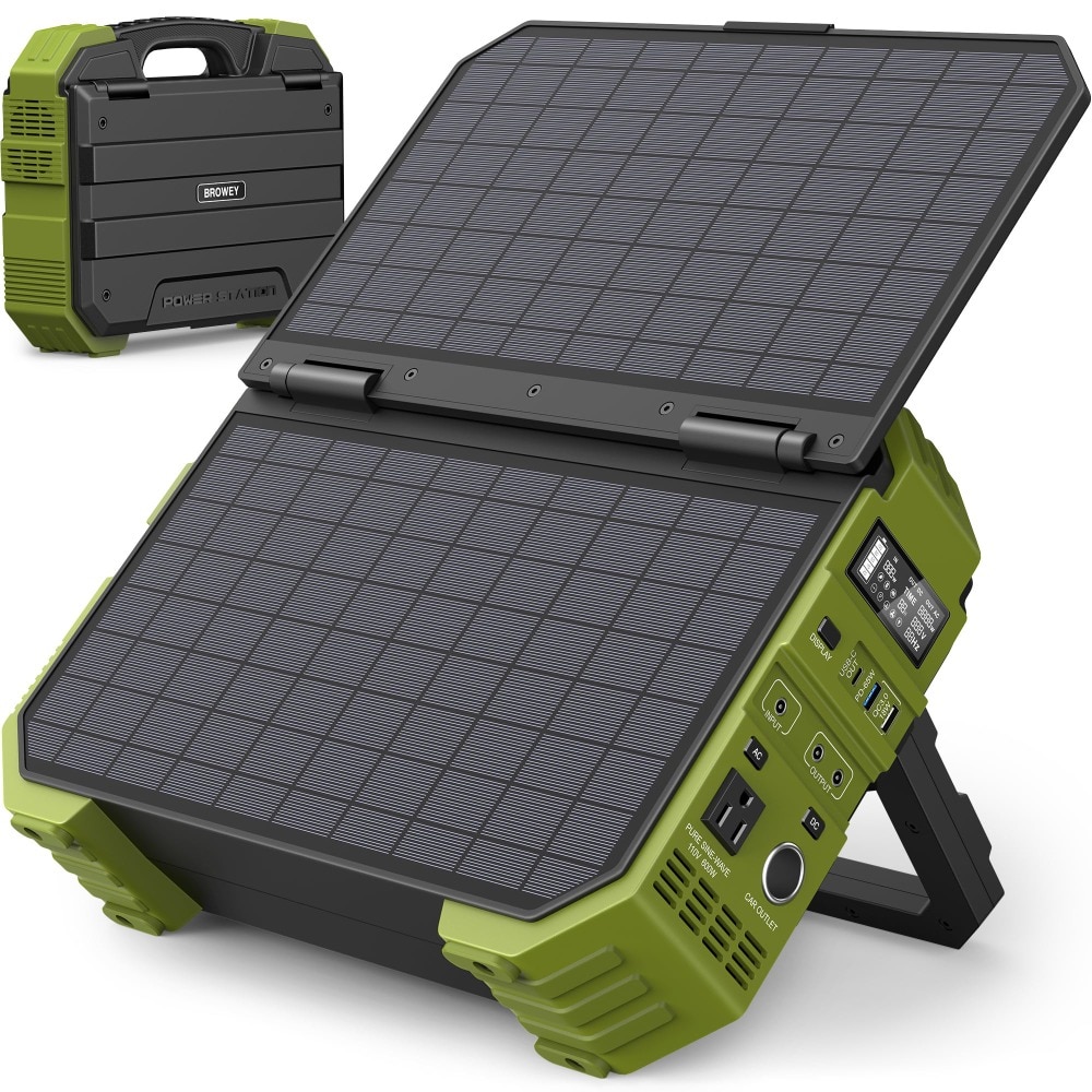 Portable Power Station 614.4Wh LiFePO4 Battery with 110V/600W(Peak 1200W) Pure Sine Wave AC Outlet for Outdoor Camping