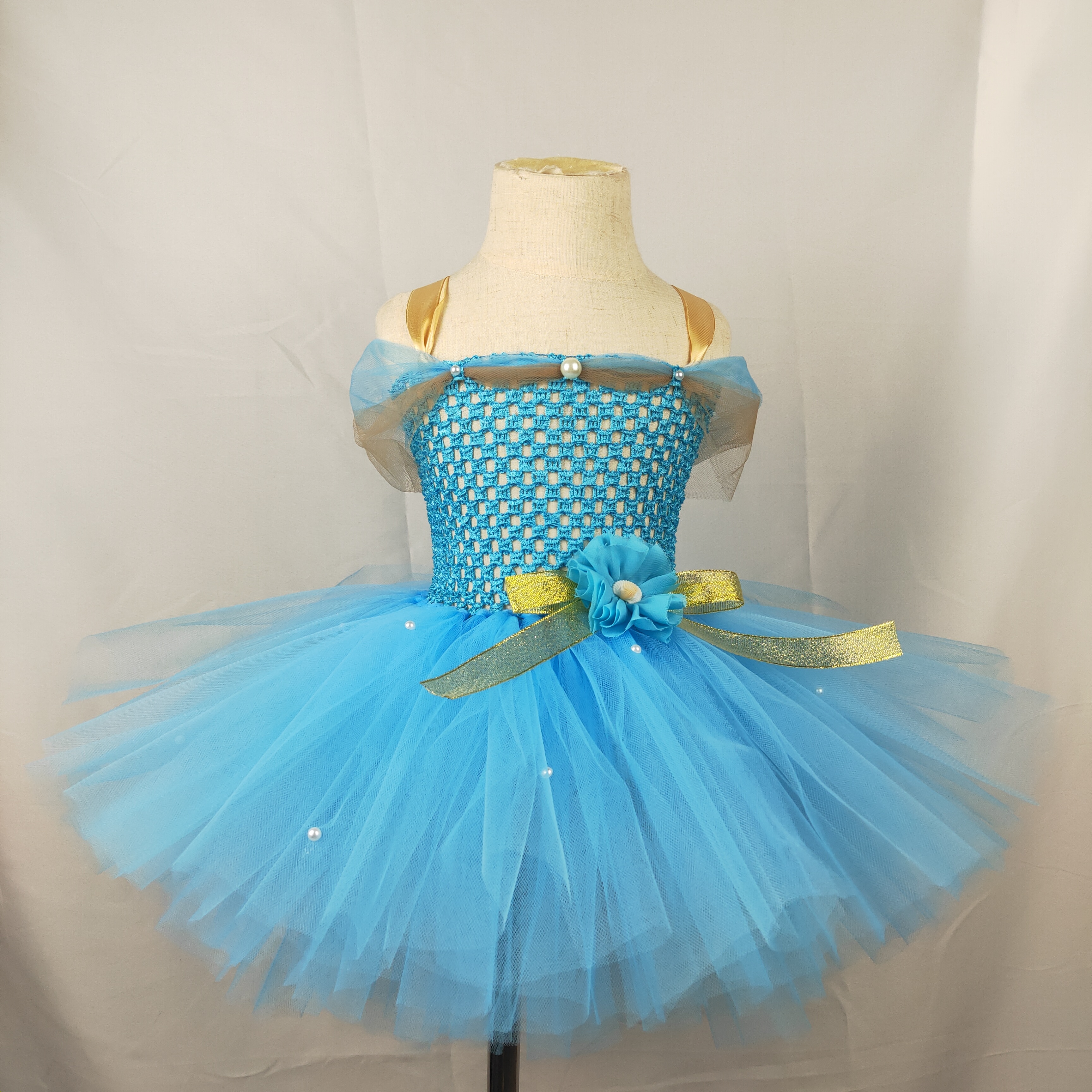 Girls Tutu Dress Turquoise Blue Children Birthday Party Dress for Kids Girl Halloween Princess Costume