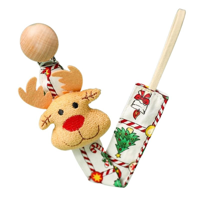 Pacifier Clips Teething Pacifier Clip Universal Pacifier With Sturdy Clip And No Burr On The Edge Neutral Christmas Pattern For