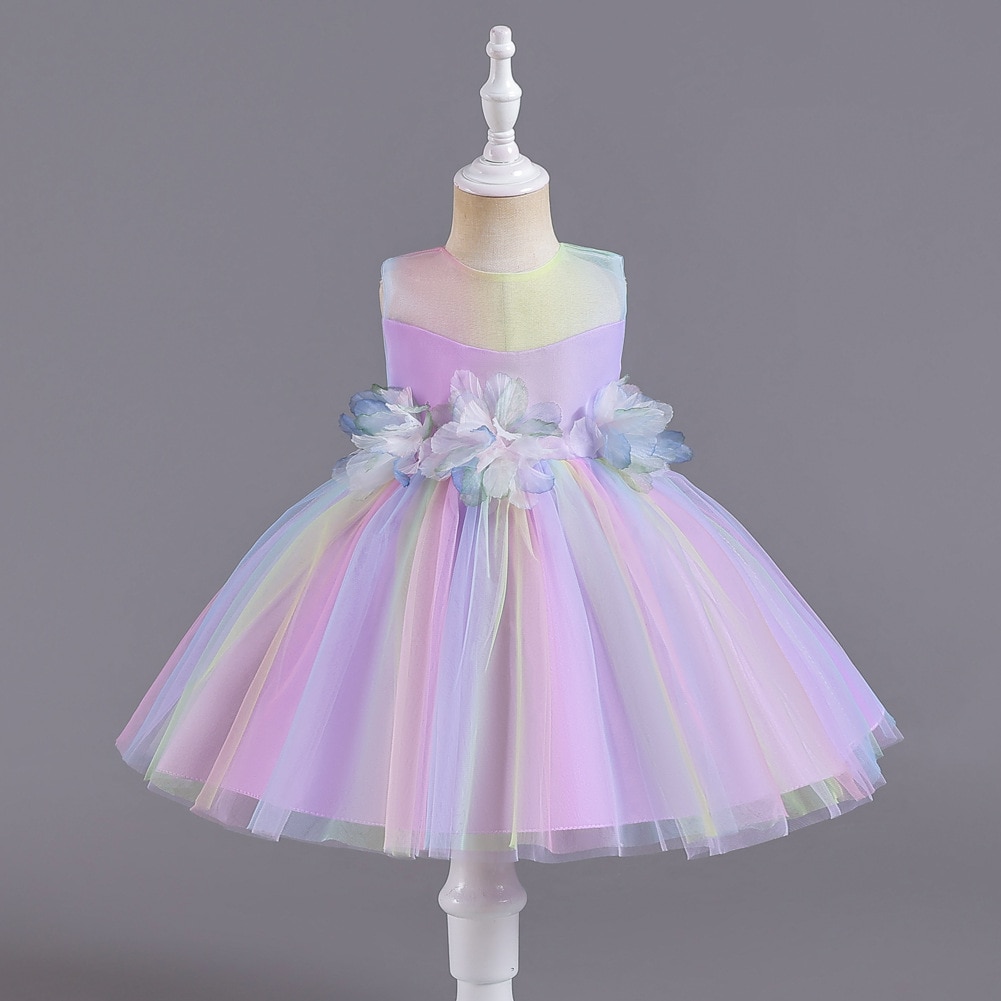Baby Girls Lilac Birthday Party for Evening Princess Dress Toddler Elegant from 1 to 2 3 Years Children's Clothes Free Ship