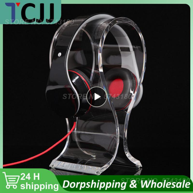 1~10PCS Curved Glass Durable Easy To Use Display Stand Smooth High Quality Over-ear Headphone Stand Acrylic Fiber