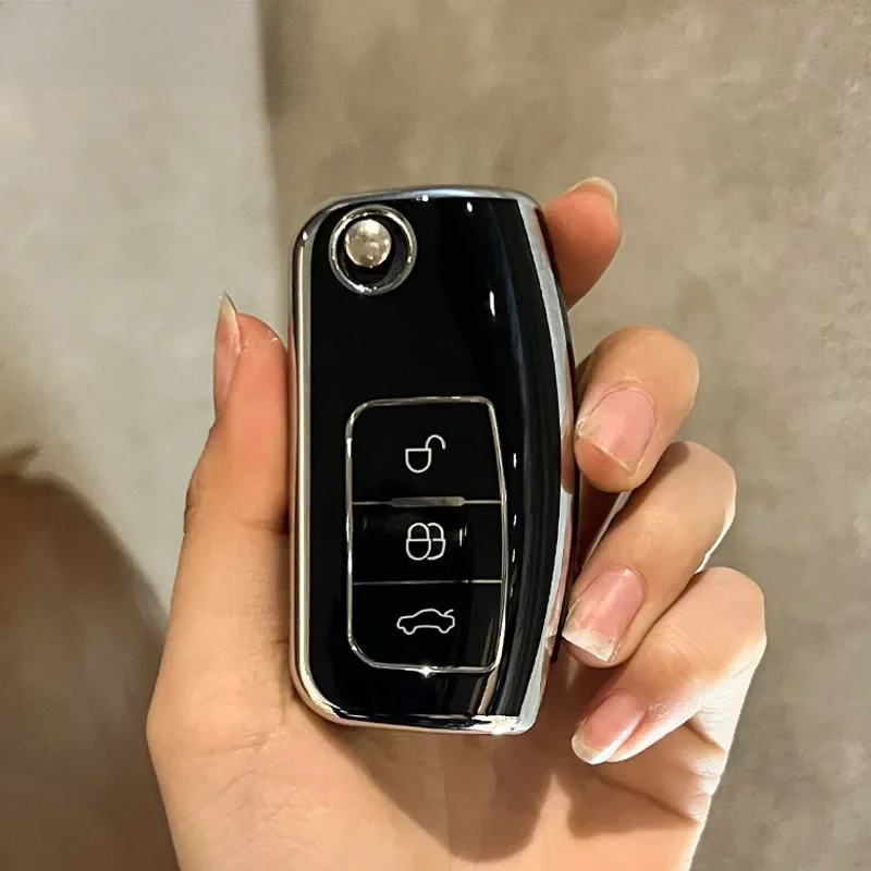 TPU Car Flip Folding Key Case Cover For Ford  Focus 2 3 Ecosport C-Max S-Max Ka Mondeo Kuga Galaxy